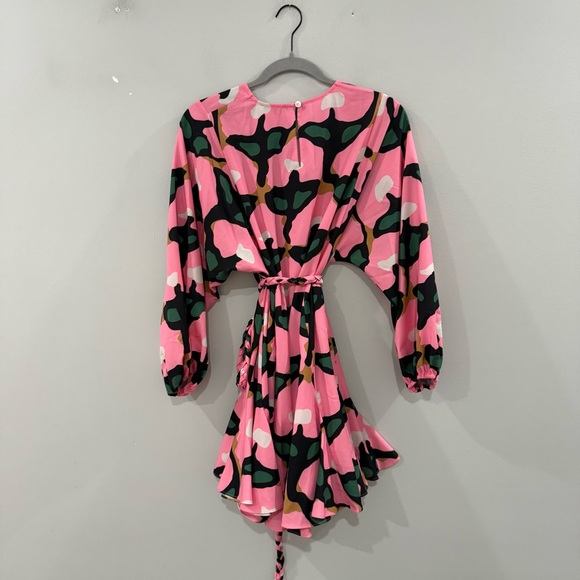Rhode Dress Maryn Mini Long Sleeve Belted in Rose Bloom Pink - Picture 10 of 11